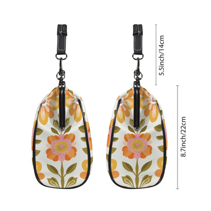 Scandinavian Modern Floral Mid Century Modern Kisslock Crossbody Purse - Mid Century Modern Gal