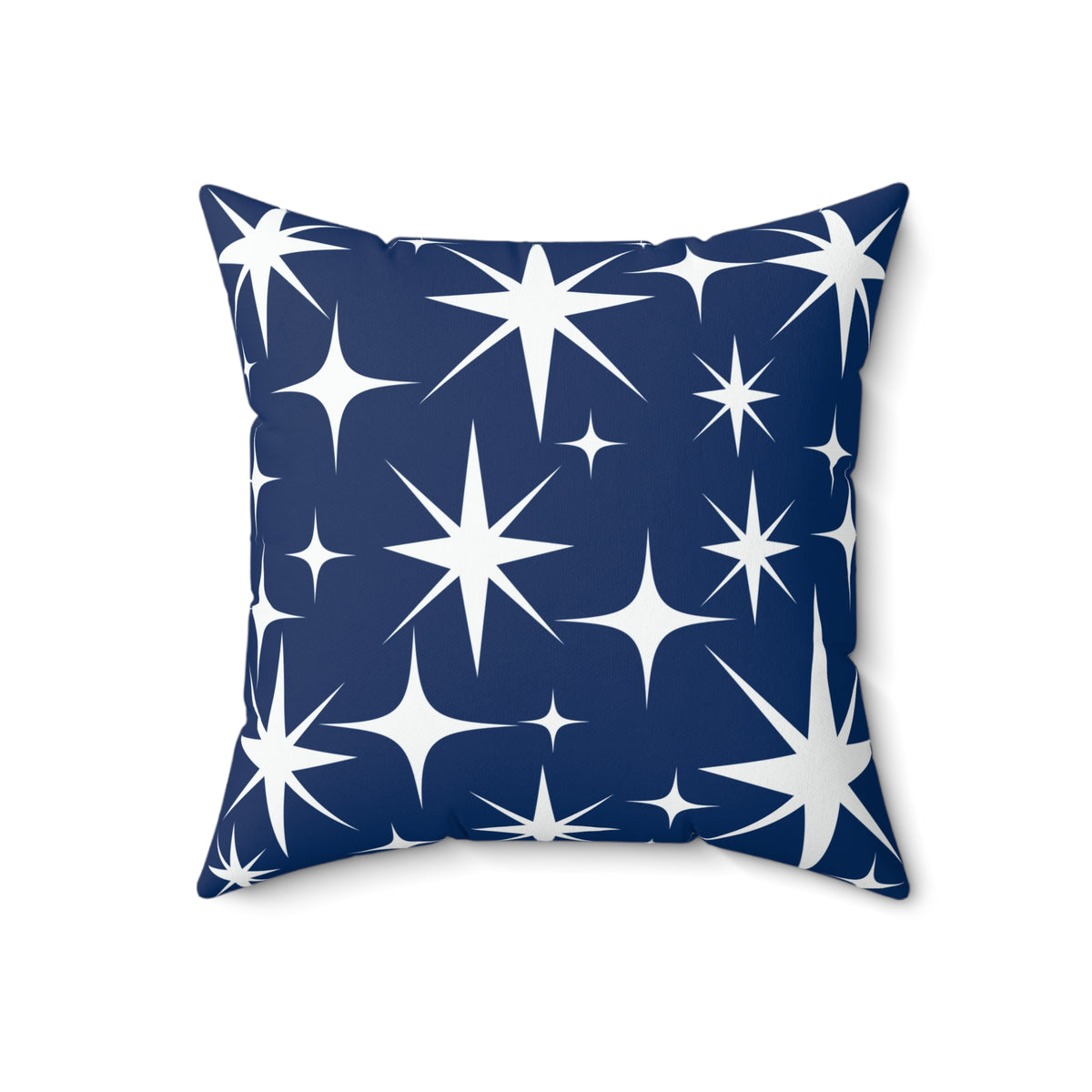 Navy Starburst Design Square Pillow - Cozy Home Accent for Dreamy Spaces - Mid Century Modern Gal