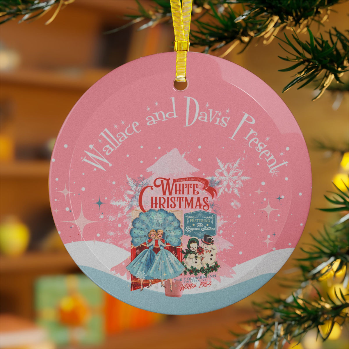 Wallace And Davis Sisters Sisters Christmas Vintage Christmas Glass Ornaments - Holiday Decor with White Christmas Theme - Mid Century Modern Gal