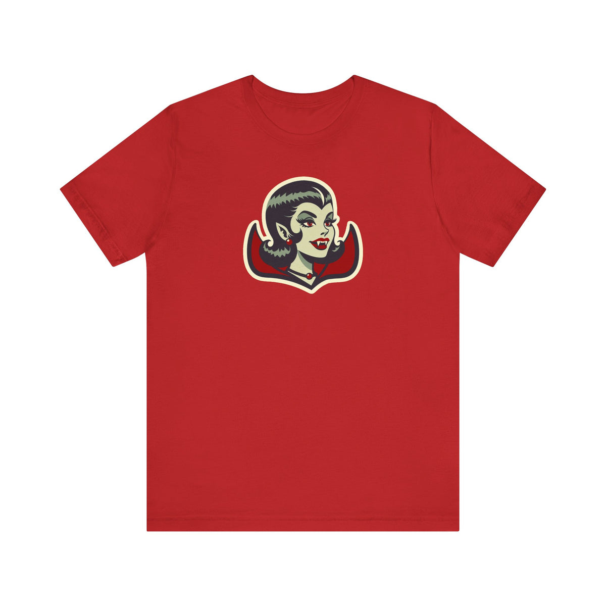 Vampire Dracula Girl Halloween Goth Horror Buff MCM Unisex T-Shirt - Mid Century Modern Gal