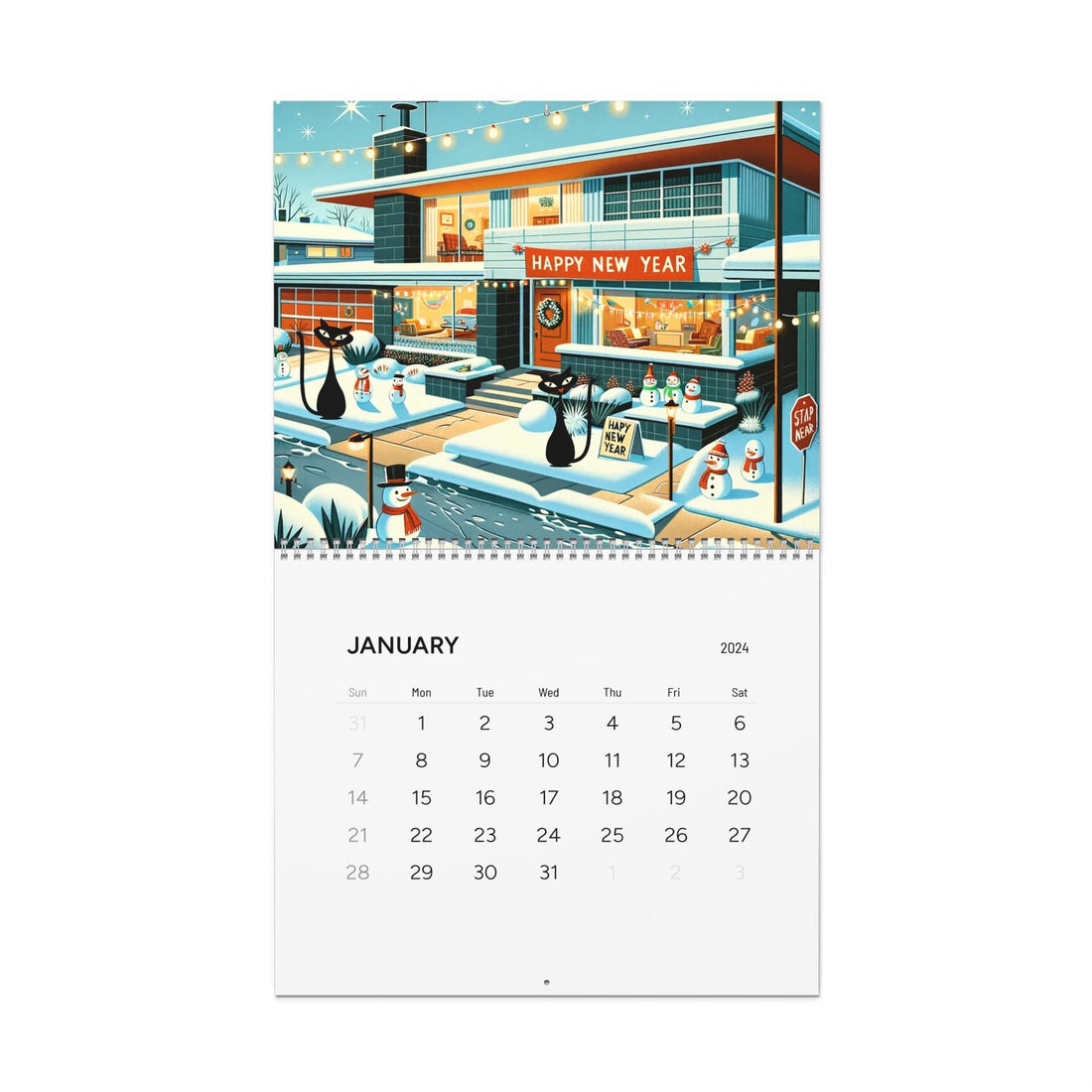 Mid Century Modern Wall Calendars (2024), 1950&