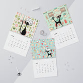 Pyrex Vintage Kitchen, Kitschy Atomic Kitties, Pyrex Lover Wall Calendars (2024) Calendar 14" x 11.5" / Glossy