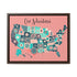 USA Push Pin Map, Our Adventures, Mid Century Modern Atomic Pinks, Aqua, Mid Mod Office, Den, Gallery Wall Canvas Art Canvas 14″ x 11″ / Walnut / Premium Gallery Wraps (1.25″)