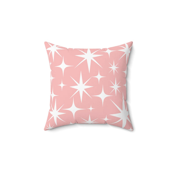 Atomic 50's Pink Starburst, Mid Century Modern Pillow And Cover