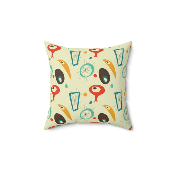 Mid Century Modern Abstract, Starbursts, MCM Mustard Yellow, Burnt Orange, Teal, Aqua MCM Palm Springs Cali Decor Pillow