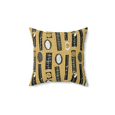 Mid Century Modern Mustard Yellow, Abstract Mid Modernist Pillow Case And Insert Home Decor 14" × 14"