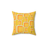 Mid Century Modern, Mustard Yellow, Orange, Geometric Retro Design Pillow Case And Insert Home Decor 14" × 14" Mid Century Modern Gal