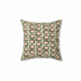 Mid Century Modern Olive Green, Pink, Martini Olive Vibes, Retro Square Pillow Home Decor 14" × 14"
