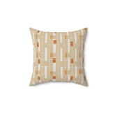 Mid Century Modern Pillow Decor, Bone Beige, Geometric, Rust,Retro Pillow Cover And Insert Home Decor 14" × 14"