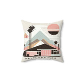 Palm Spring California, Minimalist Mid Century Modern Design, Pillow And Insert Home Decor 14" × 14" Mid Century Modern Gal