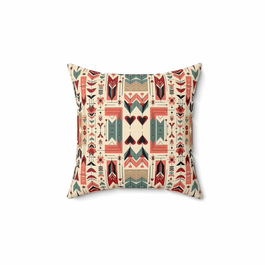 Scandinavian Folk Art Modern Danish Design, Mid Century Modern Pillow And Insert Home Decor 14&quot; × 14&quot;