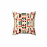 Scandinavian Folk Art Modern Danish Design, Mid Century Modern Pillow And Insert Home Decor 14" × 14"
