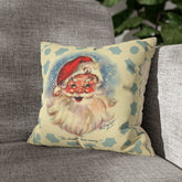 Vintage Santa, Christmas Snowflake, Smiling Santa Pillow Cover Home Decor 14" × 14" Mid Century Modern Gal
