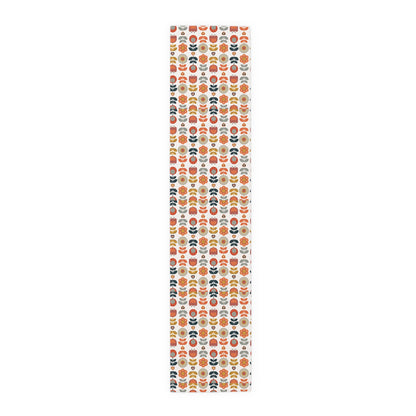 Mid Mod Scandinavian Floral Modern DanishTable Runner - Vibrant Home Decor for Festive Occasions - Mid Century Modern Gal