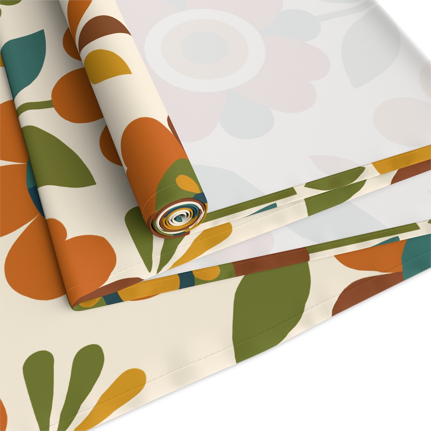 Mid Century Modern Scandinavian Floral Earth Tones Table Runner - Mid Century Modern Gal
