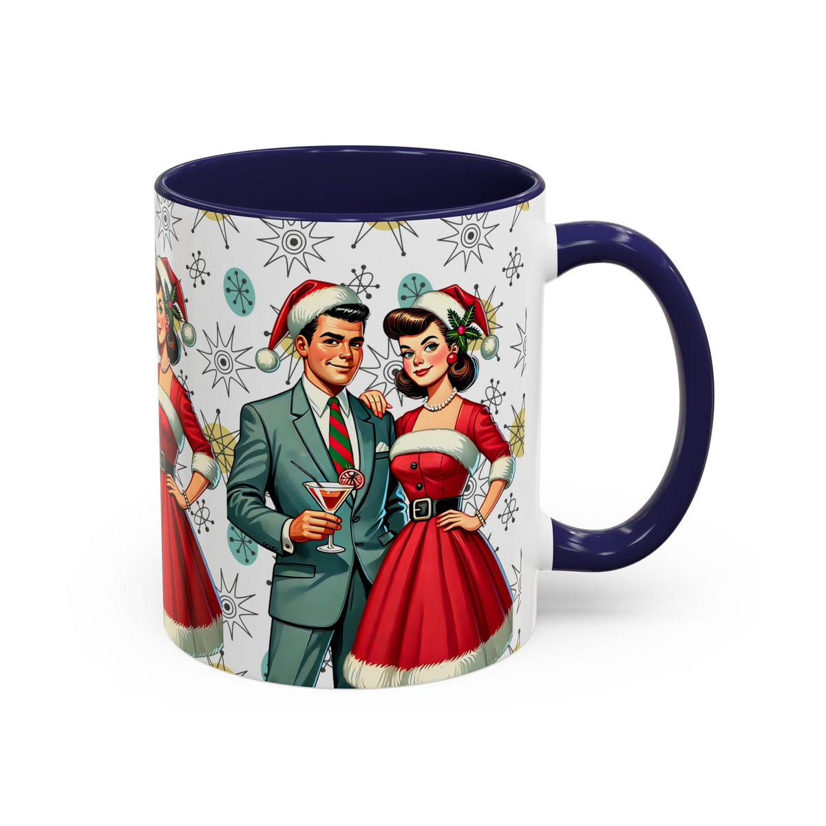 Mid Century Modern Atomic 50s Christmas Franciscan Starburst Pattern Mug - Mid Century Modern Gal