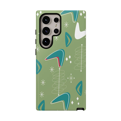 Mid Century Modern Atomic Boomerang, 50s Space Age Tough Phone Case