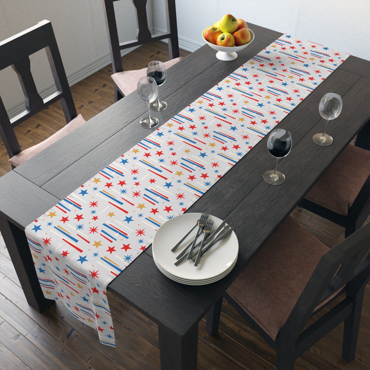 Mid Century Modern 4th of July Stars Holiday Table Runner - Mid Century Modern Gal