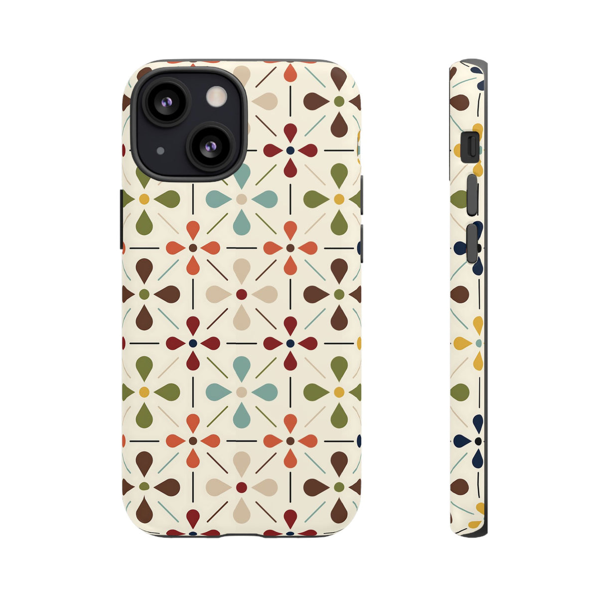 Scandinavian Flower, Mid Modern Danish Design Tough Phone Case - Mid Century Modern Gal