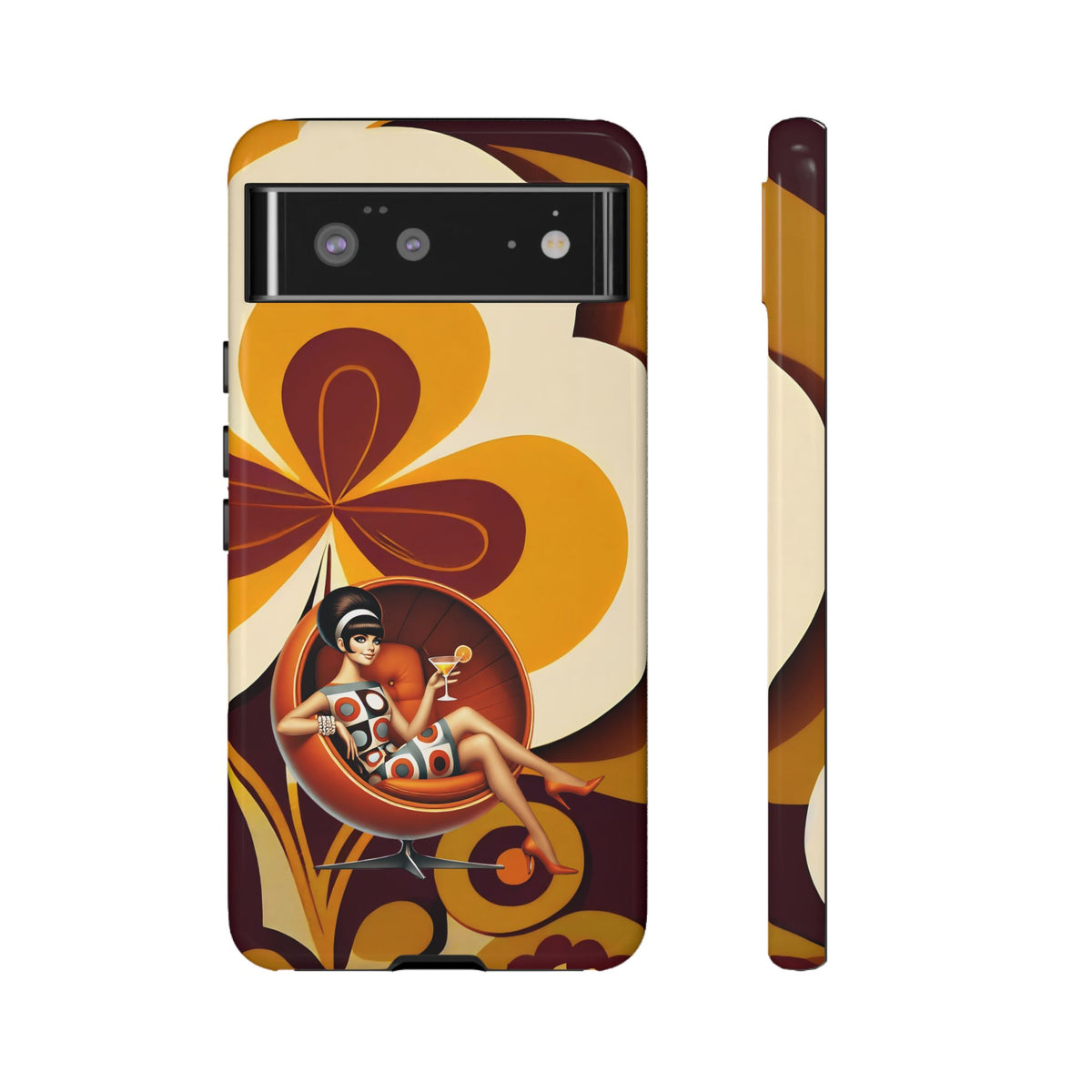 Groovy Mod 60s Retro Flower Power Phone Cases - Mid Century Modern Gal