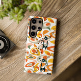 Atomic Cat Mid Mod Orange, Yellow, Groovy Cat Smart Phone Tough Cases - Mid Century Modern Gal