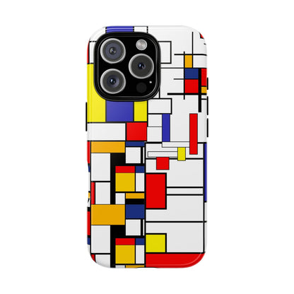 Retro Mod Mondrian, Mid Century Modern Style Tough Phone Case