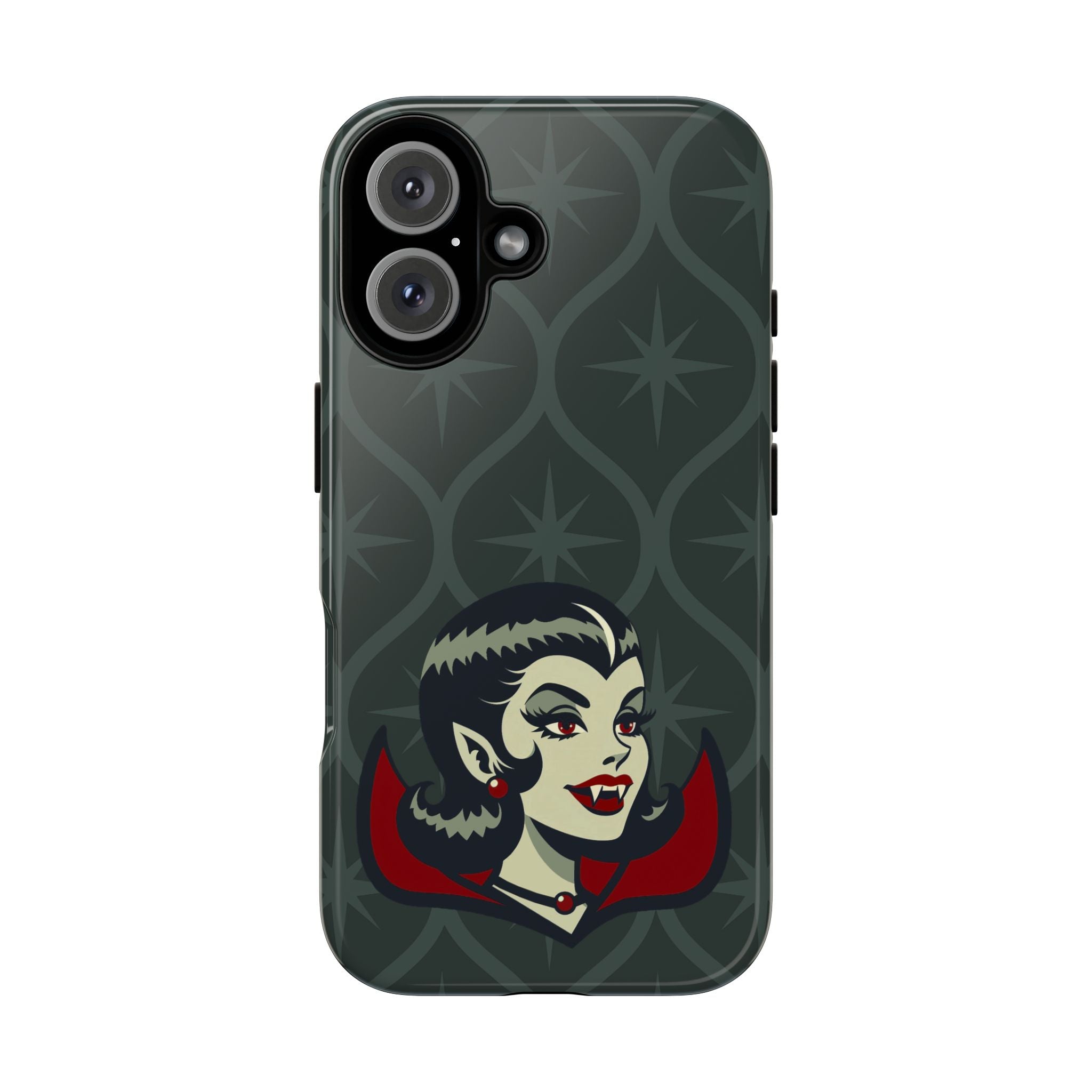 Vampire Dracula Girl Halloween Goth Horror Buff MCM Green Tough Phone Case