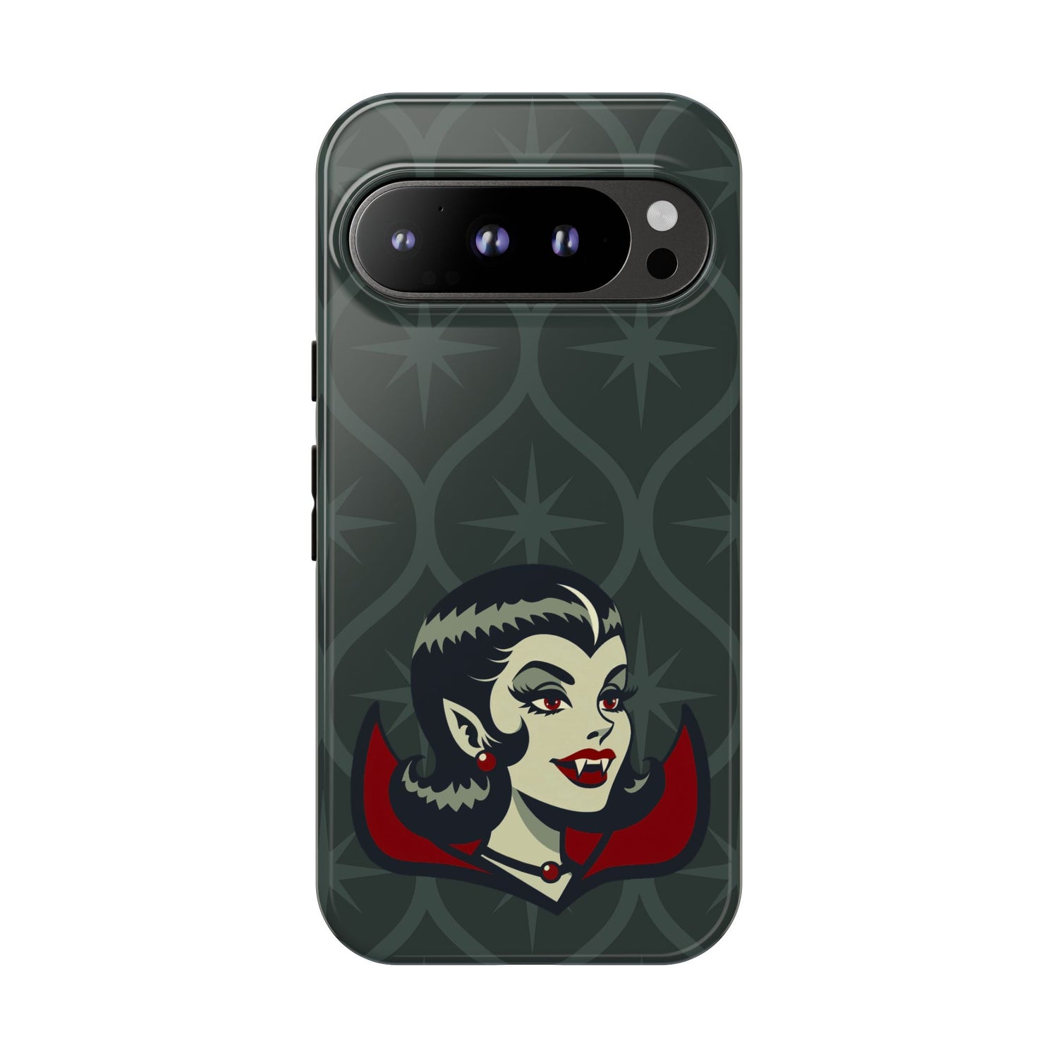 Vampire Dracula Girl Halloween Goth Horror Buff MCM Green Tough Phone Case