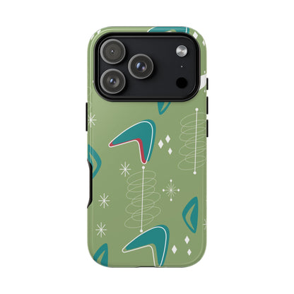Mid Century Modern Atomic Boomerang, 50s Space Age Tough Phone Case