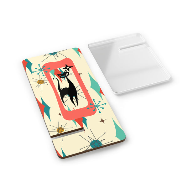 Atomic Cat Franciscan Starburst Retro Cat Mobile Display Stand – Chic Smartphone Holder with Vintage Design