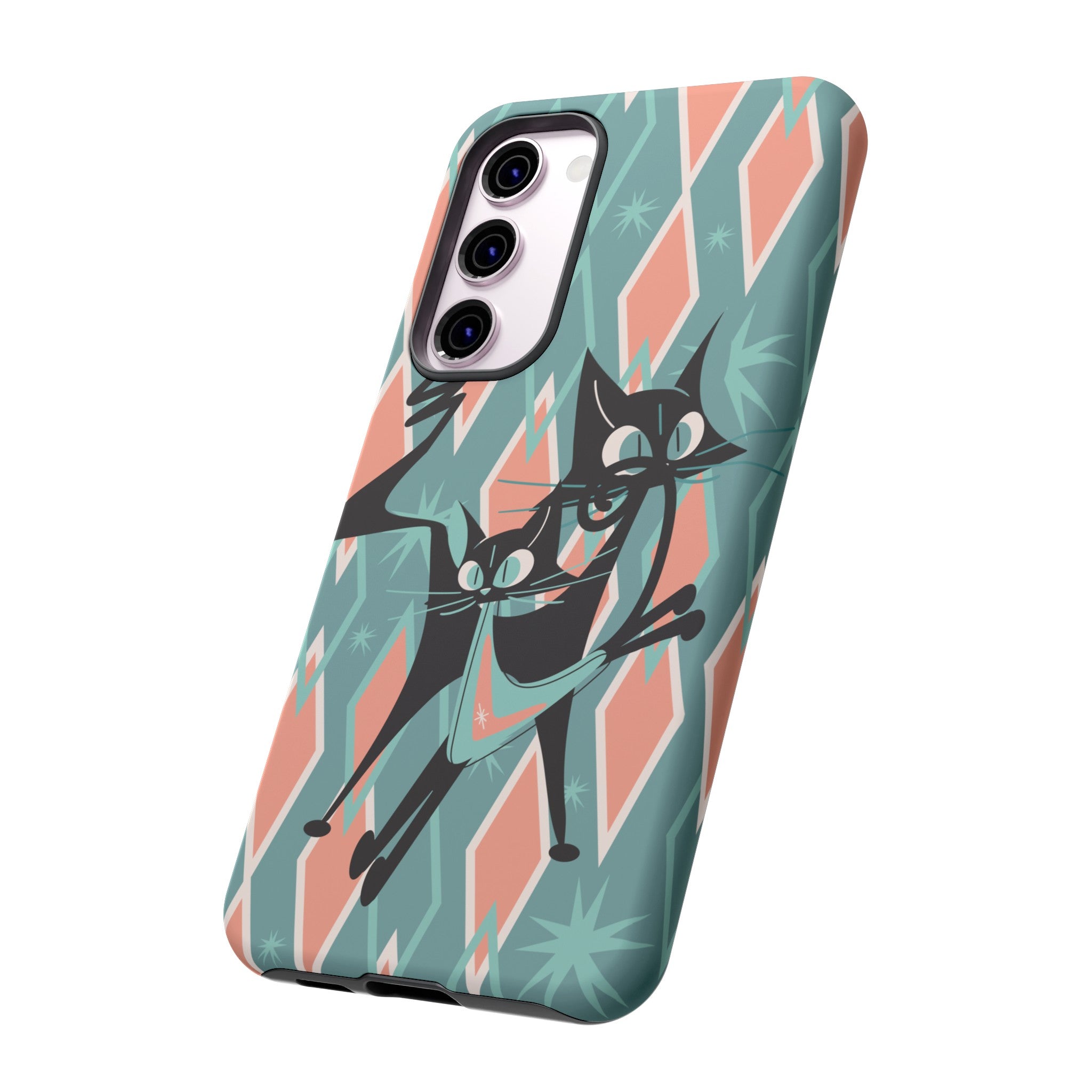 Mid Mod Atomic Cat Kitschy Retro Chic Samsung, Smart Phone Tough Cases