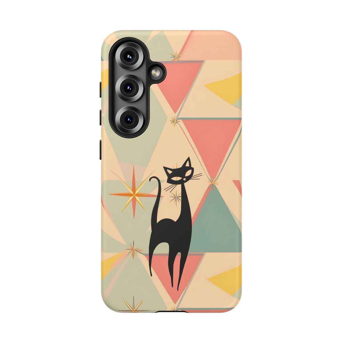 Atomic Cat Mid Mod Retro Cat Phone Case | Tough Cases with Vintage Vibe | Ideal for Cat Lovers
