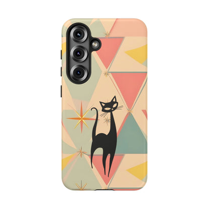 Atomic Cat Mid Mod Retro Cat Phone Case | Tough Cases with Vintage Vibe | Ideal for Cat Lovers