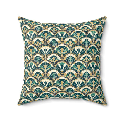 Art Deco Peacock Inspired Pillow Cover and Insert - Mid Century Modern Gal