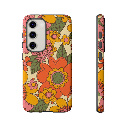 Groovy Retro Flower Power Vintage Inspired Pattern Smart Phones Tough Phone Cases