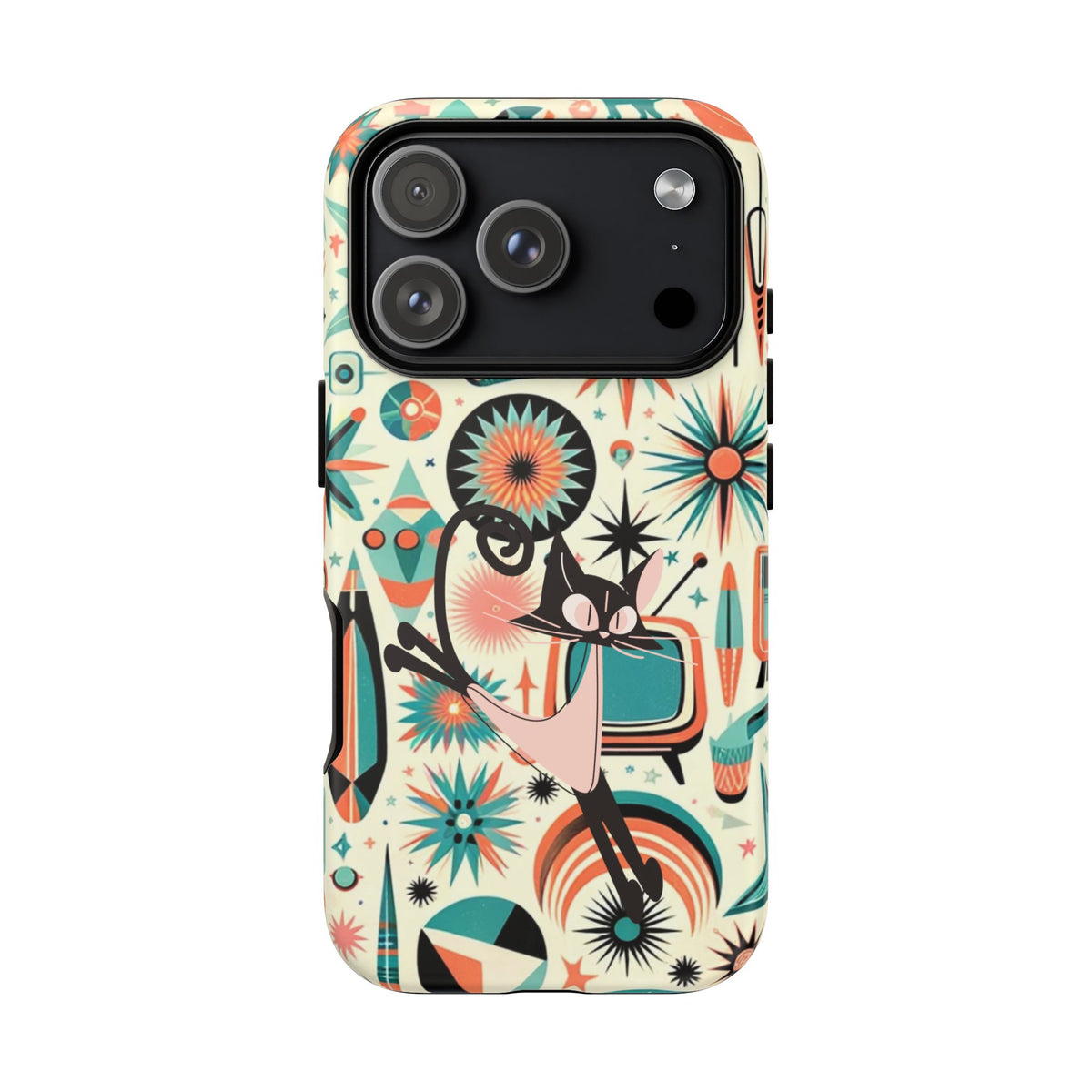 Atomic Kitty Boomerang Space Kitty Mid Century Modern Samsung, Smart Phone, Tough Cases