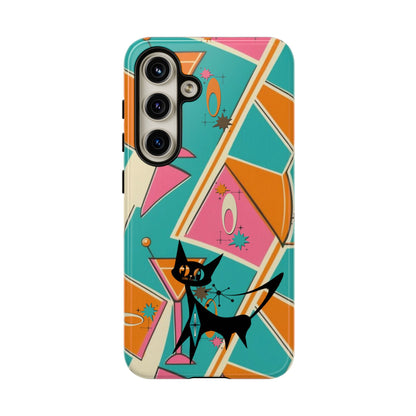 Atomic Cat Mid Mod Retro Cat Phone Case - Tough Cases for Stylish Cat Lovers - Mid Century Modern Gal