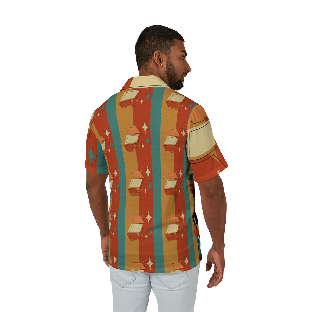 Retro Atomic Cat Bowling Shirt Funky Fun Vintage Bowling Cat Design - Mid Century Modern Gal