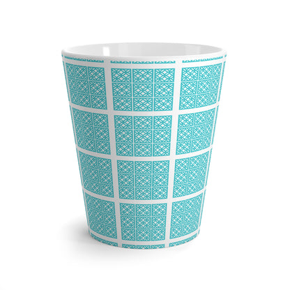 Mid Century Modern Breeze Block Blue, Kitschy Mod Latte Mug - Perfect for Coffee Lovers &amp; Gift Giving - Mid Century Modern Gal