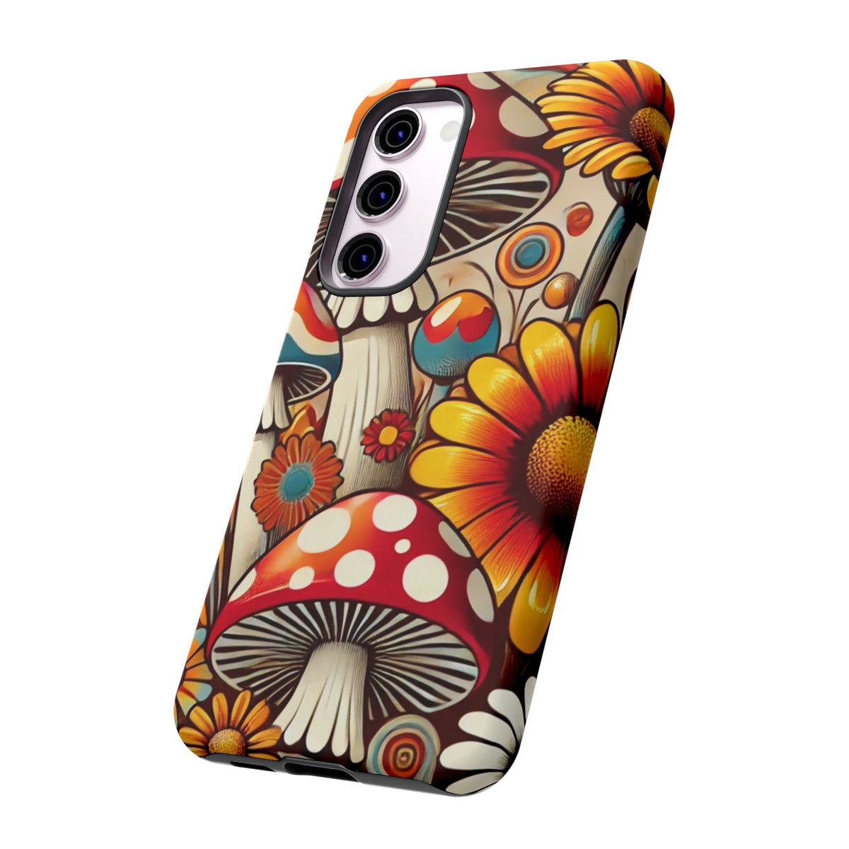 Colorful Mushroom Flower Phone Case - Boho Chic Design