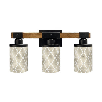 Mid Mod Art Deco Gold Flecked Diamond Pattern Retro Vanity Light Fixture - Mid Century Modern Gal