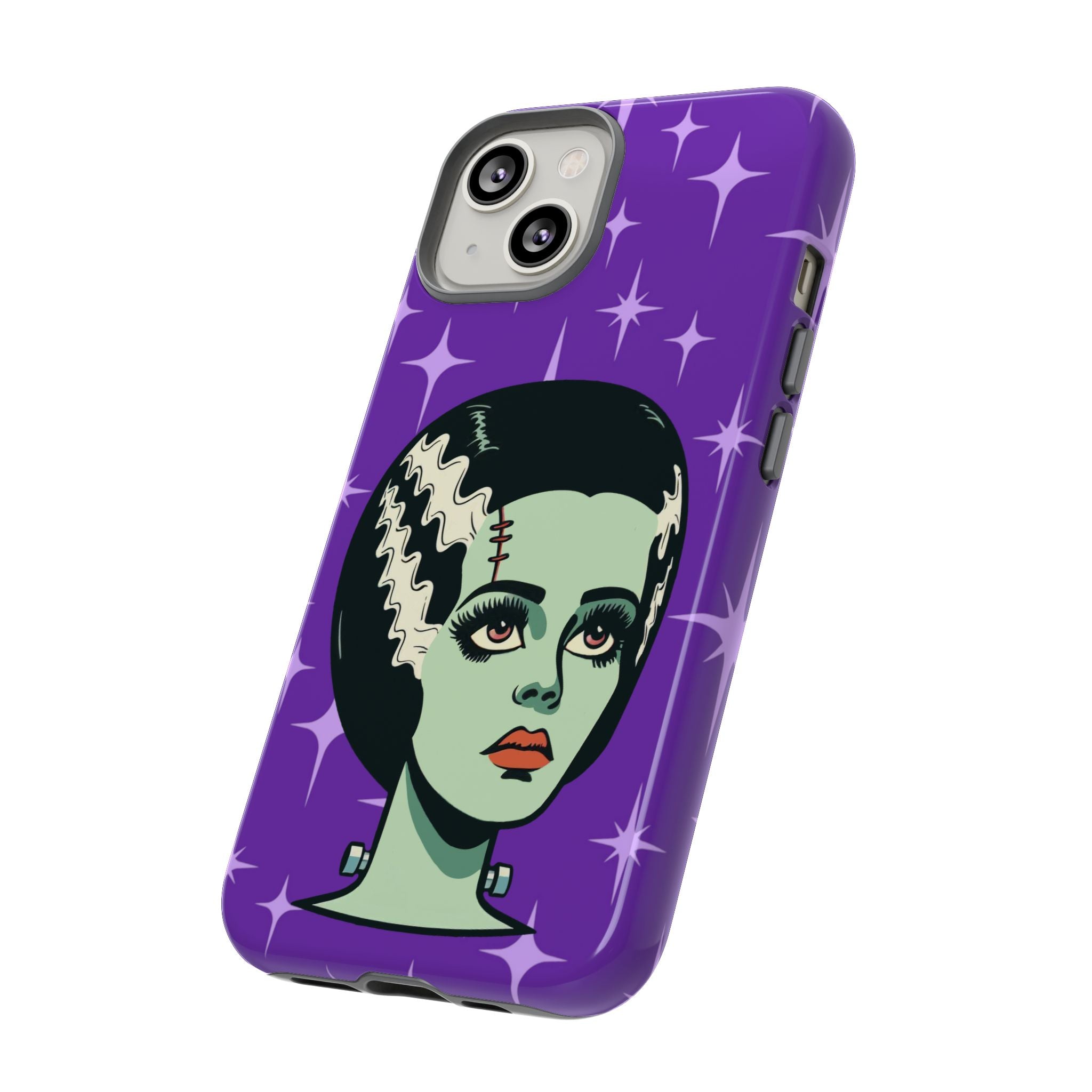 Bride of Frankenstein Retro Mid Mod Horror Buff Purple Halloween Tough Phone Case