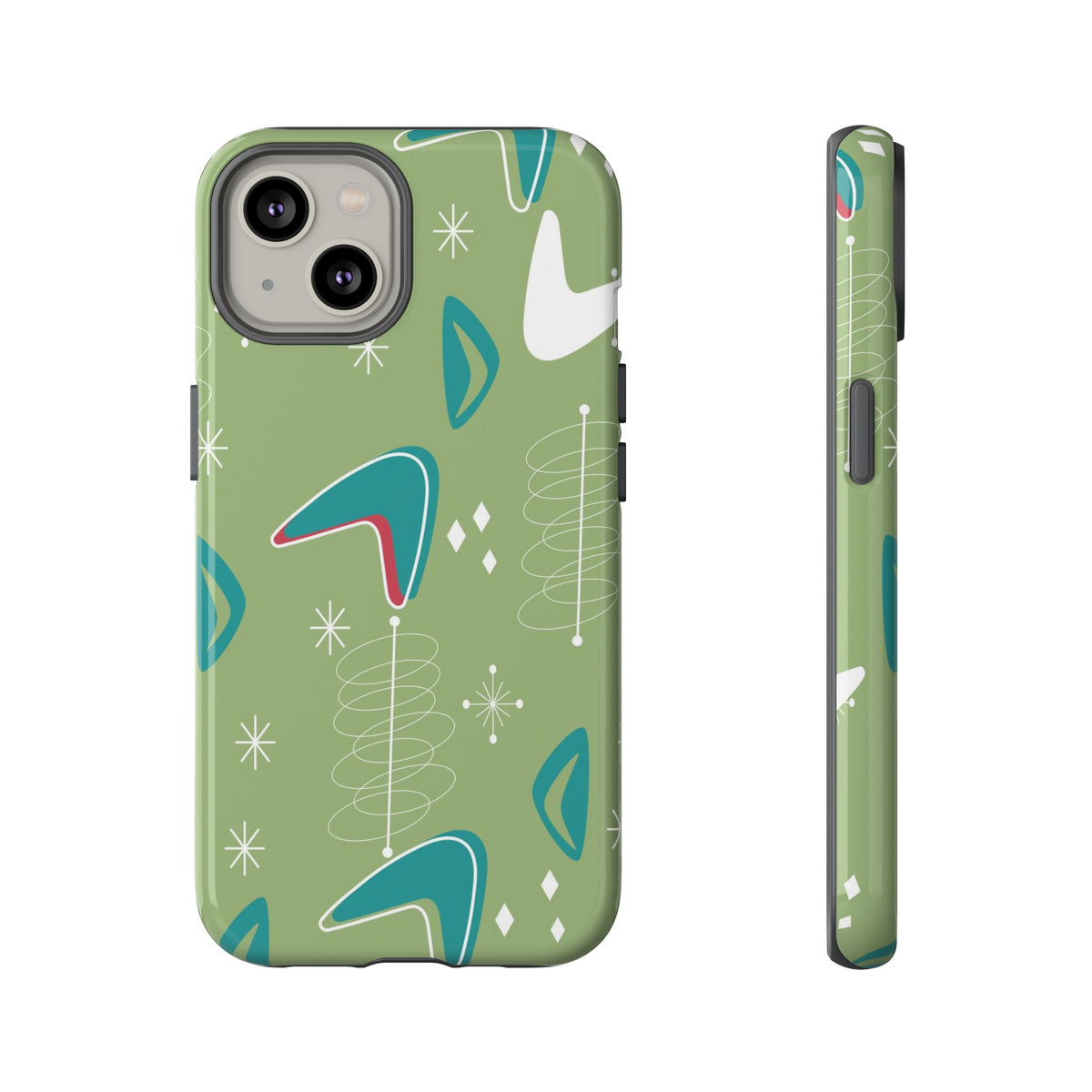 Mid Century Modern Atomic Boomerang, 50s Space Age Tough Phone Case