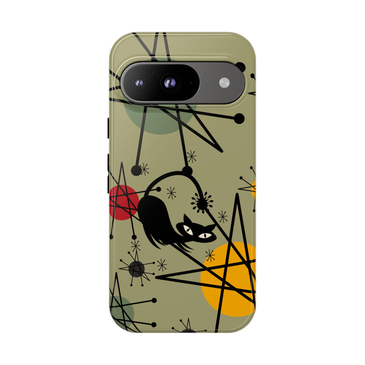 Mid Century Modern Atomic Cat, Retro Chic Groovy Mod Samsung, Smart Phone Tough Cases