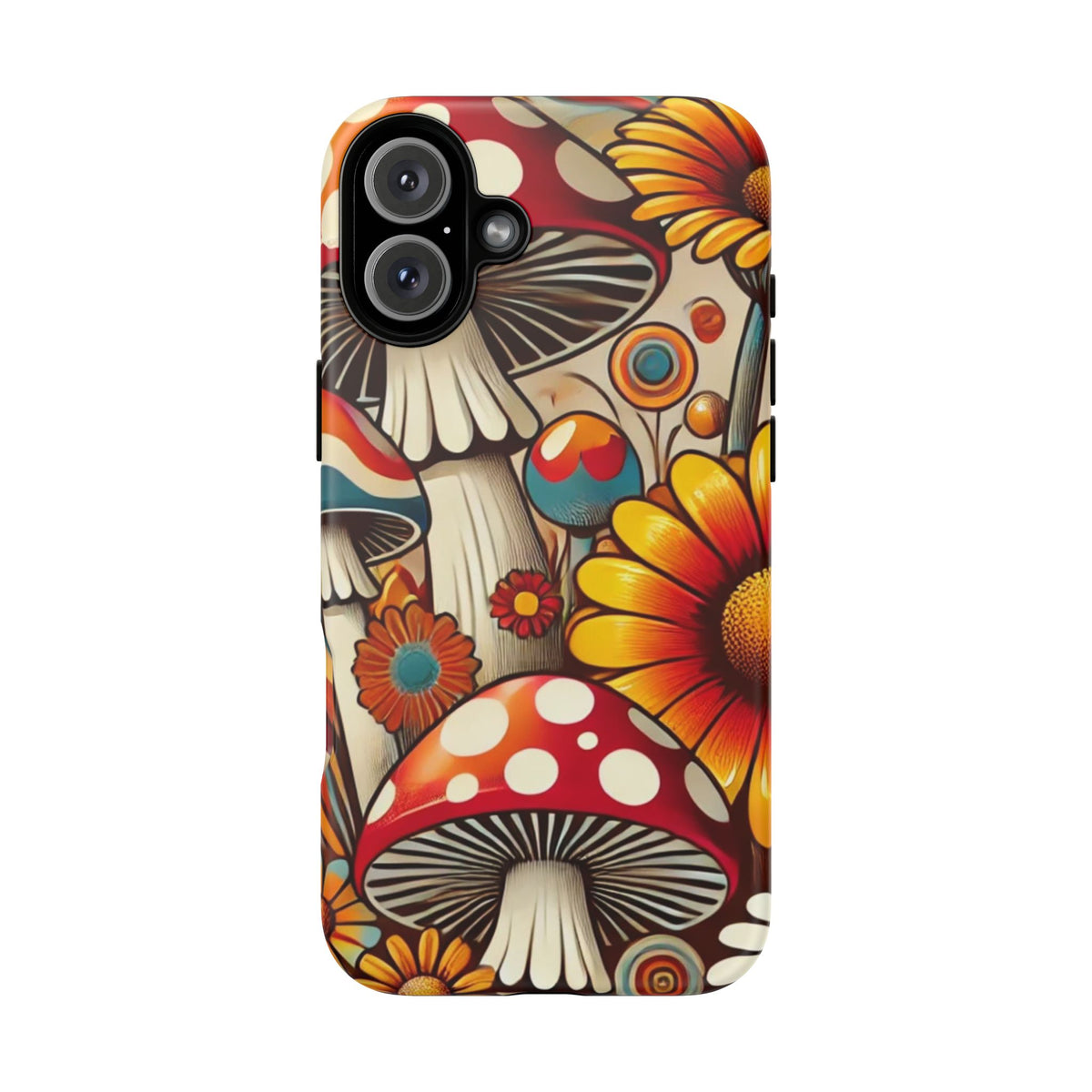 Colorful Mushroom Flower Phone Case - Boho Chic Design