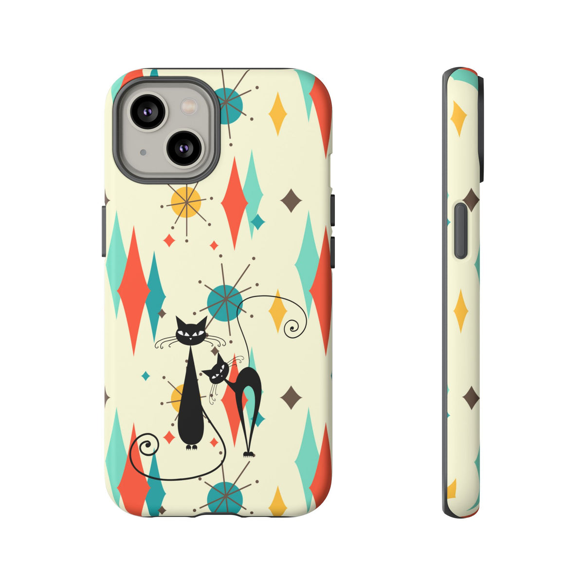 Atomic Kitty Cat, Mid Mod Franciscan Pattern, Kitsch Tough Phone Cases