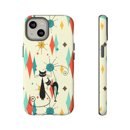 Atomic Kitty Cat, Mid Mod Franciscan Pattern, Kitsch Tough Phone Cases