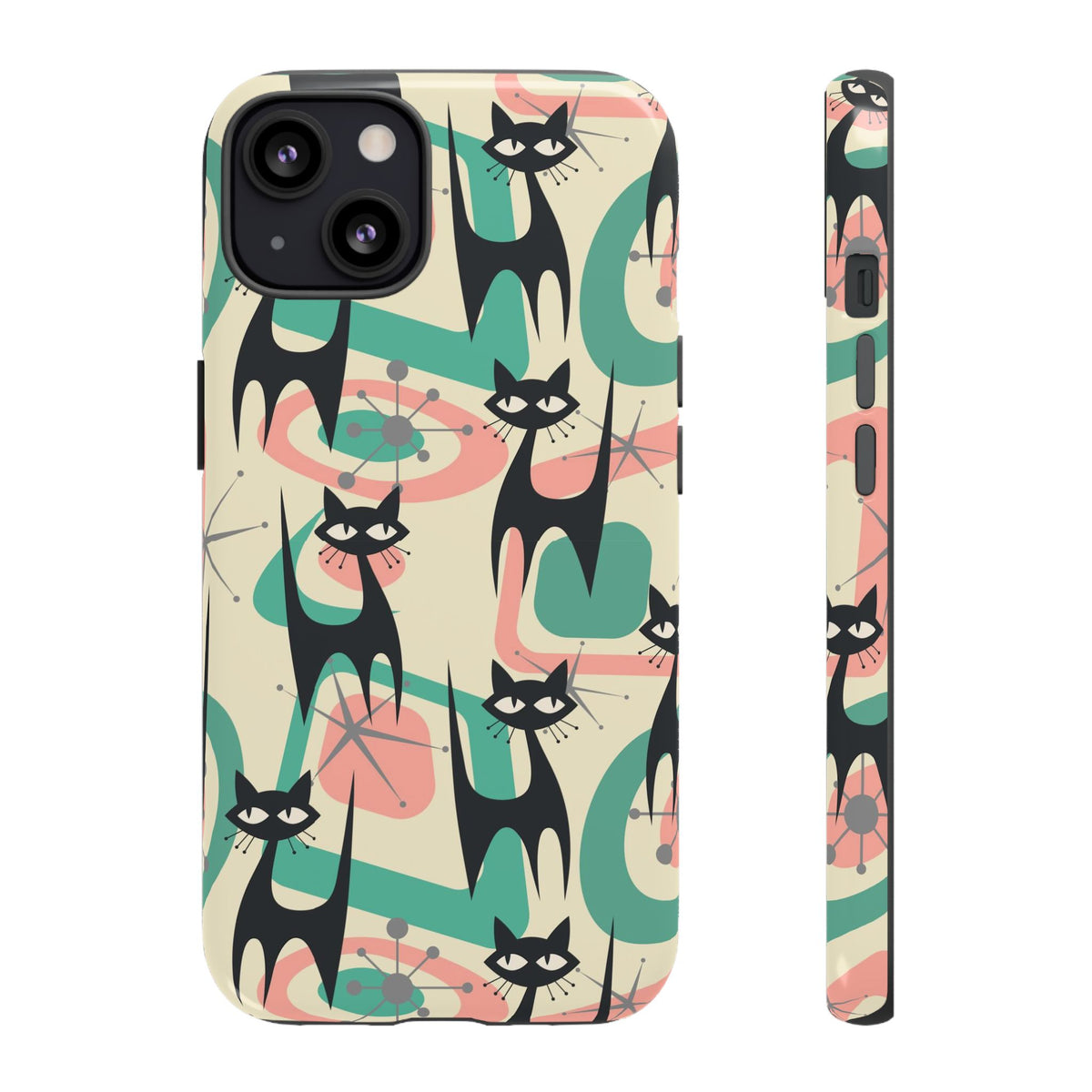 Atomic Cat Mid Century Modern Starburst Retro Kitsch Tough Phone Case - Mid Century Modern Gal