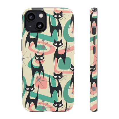 Atomic Cat Mid Century Modern Starburst Retro Kitsch Tough Phone Case - Mid Century Modern Gal