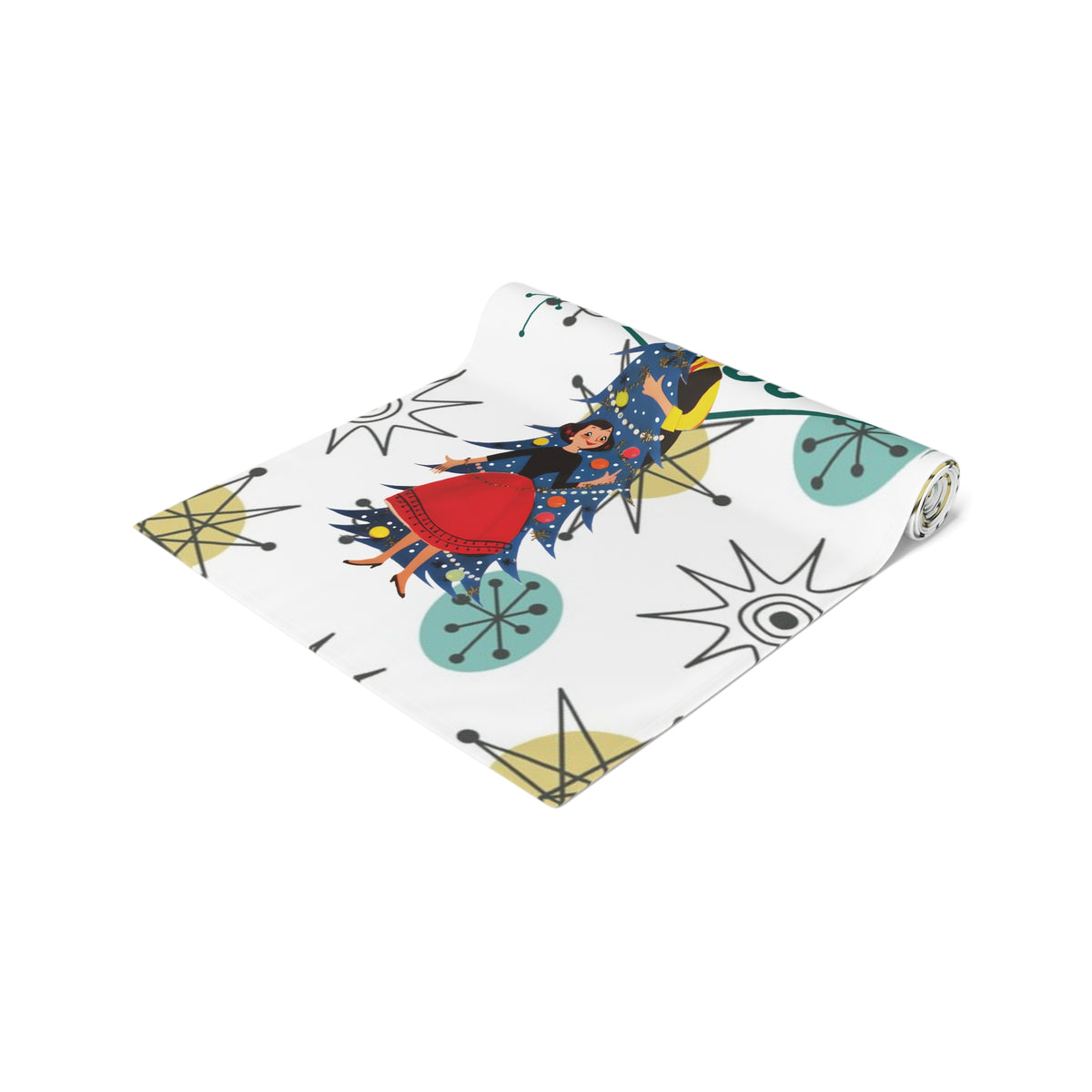 All I want For Christmas Is You, Kitschy MCM Christmas Festive Table Runner - Mid Century Modern Gal